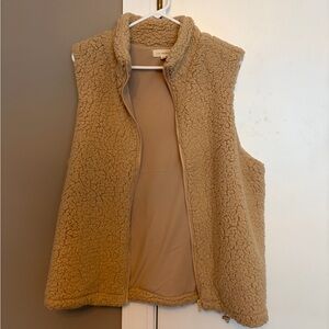 La Hearts Beige Sherpa Vest